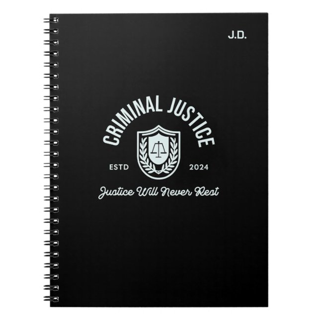 Criminal Justice Graduation 2024 "Customizable" Notebook (Front)