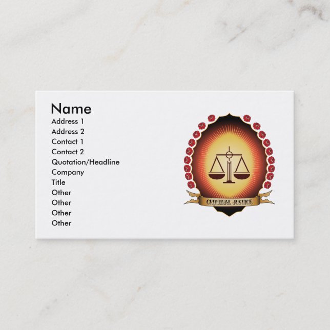 Criminal Justice Mandorla Business Card (Front)