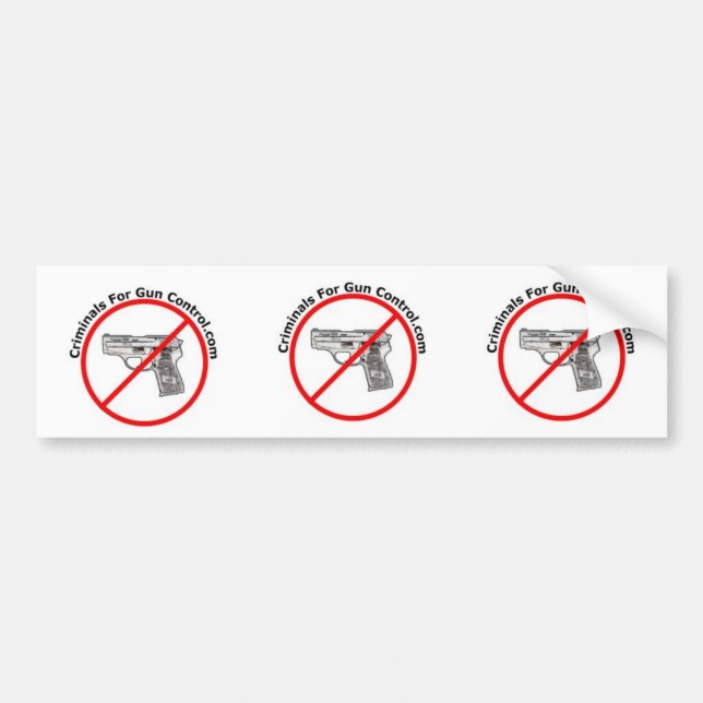 Criminals For Gun Control Logo Bumper Sticker (Front)