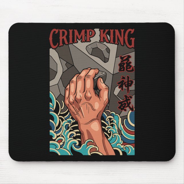 Crimp King Climbing Rock Bouldering Adventure  Mouse Pad (Front)