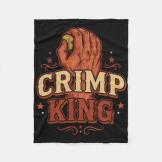 Crimp King Rock Climbing Bouldering Fun  Fleece Blanket
