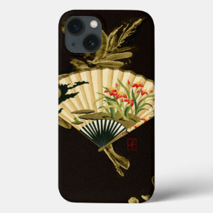 Crimped Oriental Fan with Floral Design iPhone 13 Case