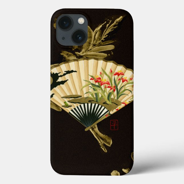 Crimped Oriental Fan with Floral Design Case-Mate iPhone Case (Back)