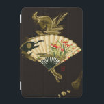 Crimped Oriental Fan with Floral Design iPad Mini Cover<br><div class="desc">Painting of a crimped oriental fan with a floral design. The black background lets the colours on the fan pop off the print. Hang this on your wall and enjoy!</div>