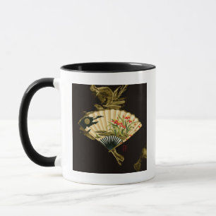 Crimped Oriental Fan with Floral Design Mug