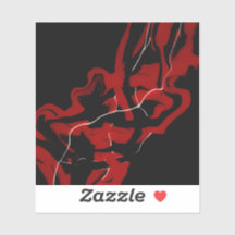 Crimson Abstract Red Black White Fluid Art