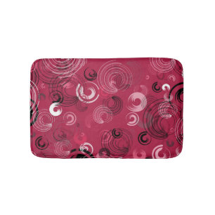 Crimson and Black Bath Mat