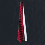 Crimson and Black Lightning Bolt Necktie<br><div class="desc">This cool retro tie features a repeating lightning bolt pattern in crimson on black.</div>