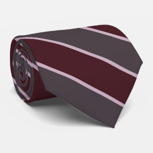 Crimson And Grayish Red Plus Pink Rose Stripes Tie