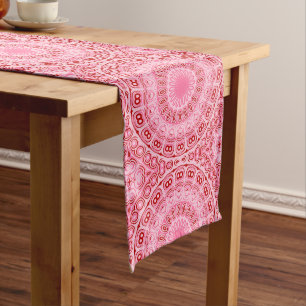 Crimson and Pink Mandala Pattern Medium Table Runner