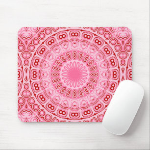 Crimson and Pink Mandala Pattern Mouse Pad