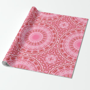 Crimson and Pink Mandala Pattern Wrapping Paper