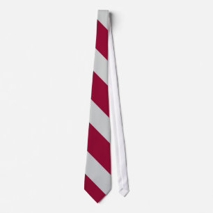 Crimson and Silver Striped Tie