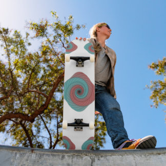 Crimson and Teal Vortex Skateboard