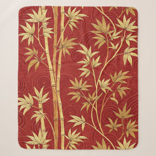 Crimson Bamboo East Asian (1) Sherpa Blanket