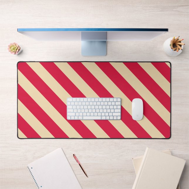 Crimson & Beige Diagonal Stripes Mat – Customize (Office 1)