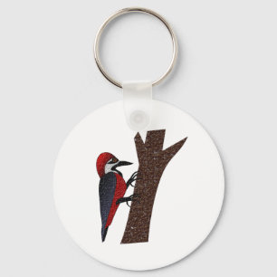 Crimson Bellied Woodpecker Keychain