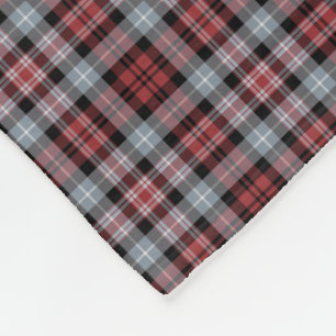 Crimson, Black and Grey Sporty Plaid Fleece Blanket