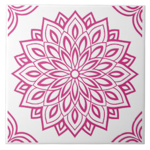 Crimson Bloom Ceramic Tile