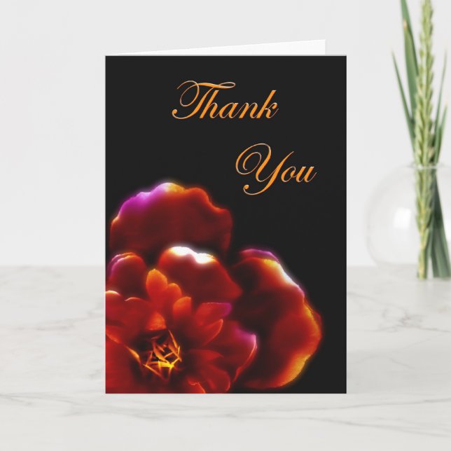 Crimson Bloom Thank You Card (Front)