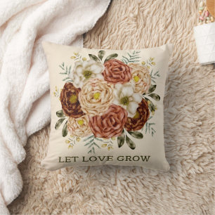 "Crimson Bloom  Throw Pillow