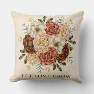 Crimson Bloom  Throw Pillow
