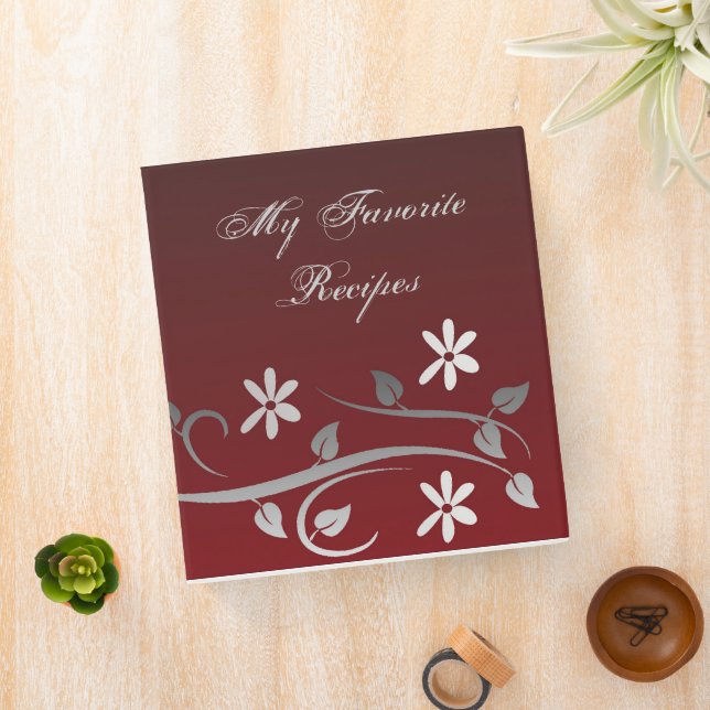 Crimson Blooms Recipe Book Binder (In Situ)