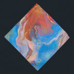 Crimson, Blush, Blue and Gold Marbled Alcohol Ink Bandana<br><div class="desc">An abstract marbled alcohol ink design in a crimson,  blush and blue palette,  overlaid with gold accents.</div>