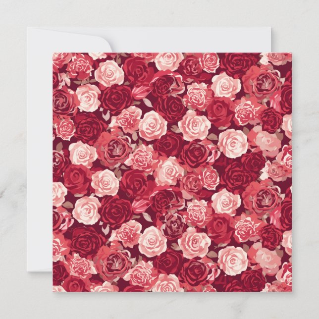 Crimson & Blush Seamless Rose Pattern Invitation (Front)
