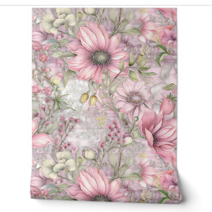 Crimson Blush Serenade Botanical Wallpaper