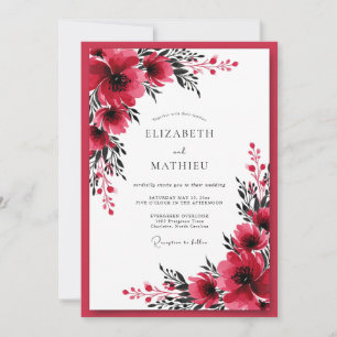 Crimson Bold Winter Wedding Invitation