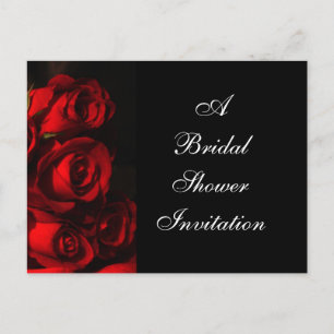 "Crimson Bouquet" [a] - Bridal Shower Invitation Postcard