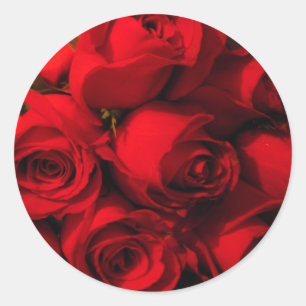 "Crimson Bouquet" Classic Round Sticker