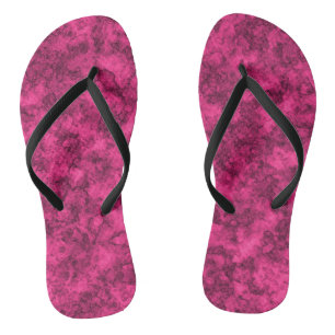 Crimson bright marble pattern flip flops