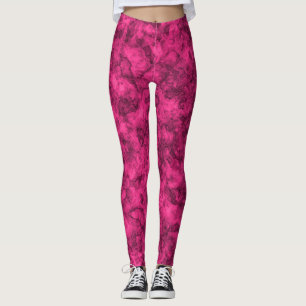 Crimson bright marble pattern leggings