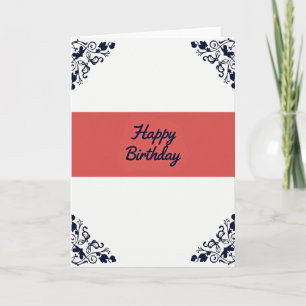 Crimson Calligraphy Birthday Card