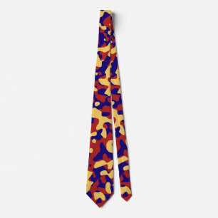 Crimson Camouflage in Golden Yellow and Purple Tie