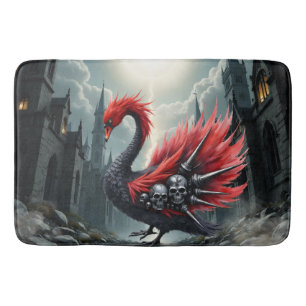 Crimson Cathedral Swan. Bath Mat