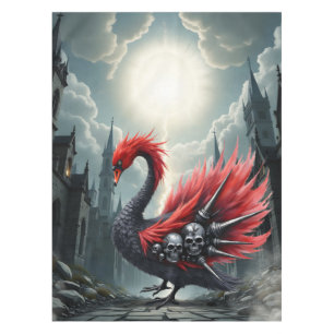 Crimson Cathedral Swan. Tablecloth