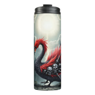 Crimson Cathedral Swan. Thermal Tumbler