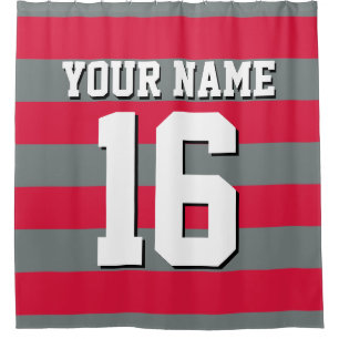 Crimson Charcoal Sports Jersey Preppy Stripe
