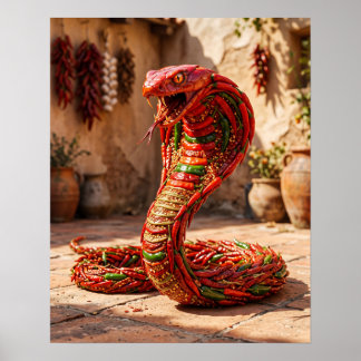Crimson Chili Pepper Cobra Poster