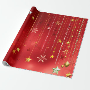 Crimson Christmas Celebration Time Wrapping Paper