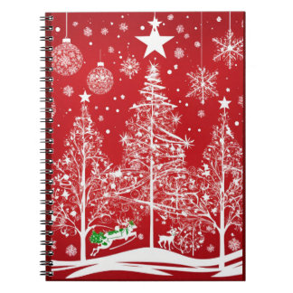 "Crimson Christmas Delight: Spiral Notebook with S