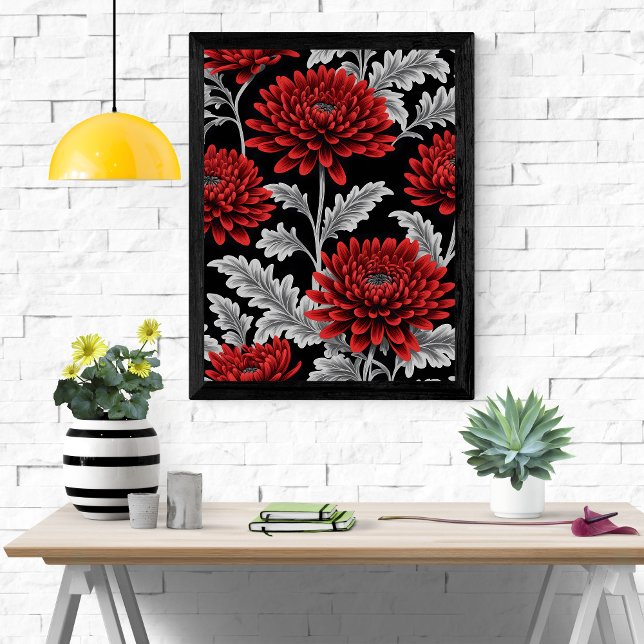 Crimson Chrysanthemums Poster (Creator Uploaded)