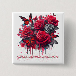 Crimson Confidence 2 Inch Square Button