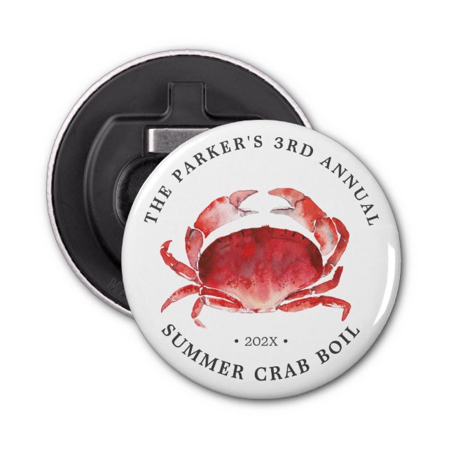 Crimson Crab | Crab Boil Event Bottle Opener (Front)