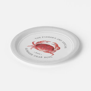Crimson Crab   Crab Boil Event Grey Paper Plate
