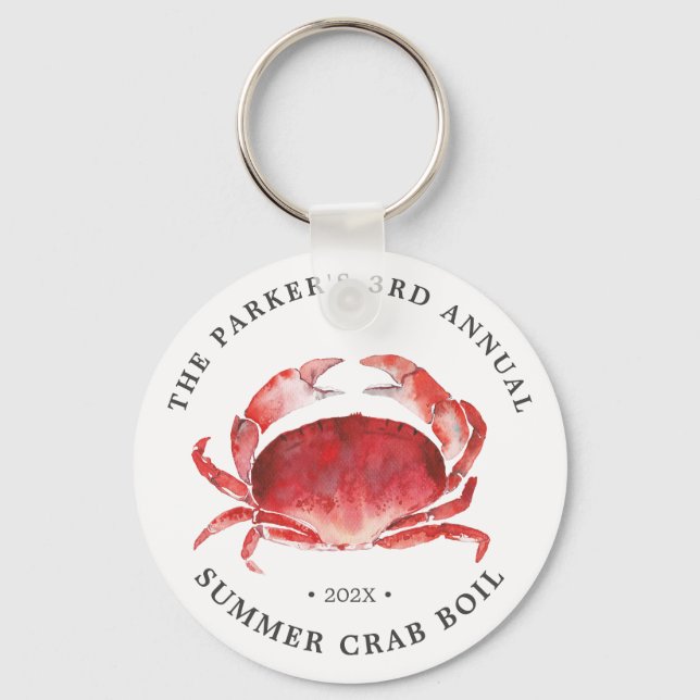 Crimson Crab | Crab Boil Event Keychain (Front)