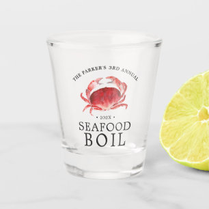 Crimson Crab Crab Boil Themed Shot Glass
